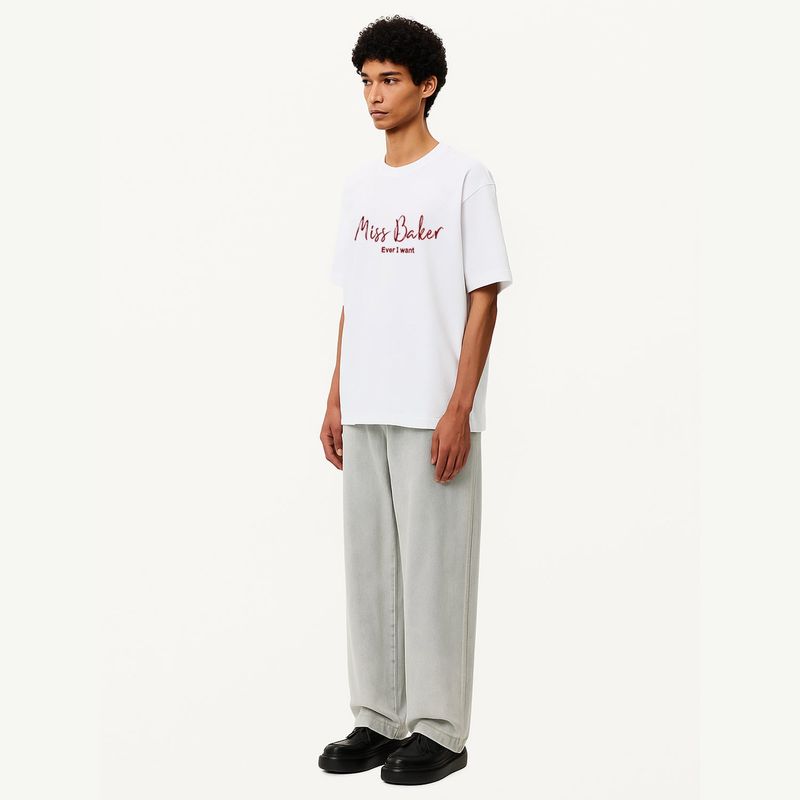 Miss Baker エンボニードルTシャツ ホワイト(MAN)