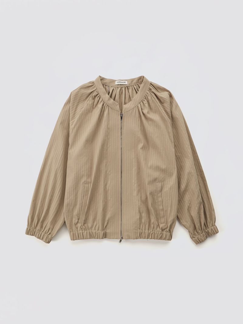 HOPESMORE（ホープスモア）の「Shirring Zip-up Blouse Jumper_Beige（Jackets/Outerwear）」