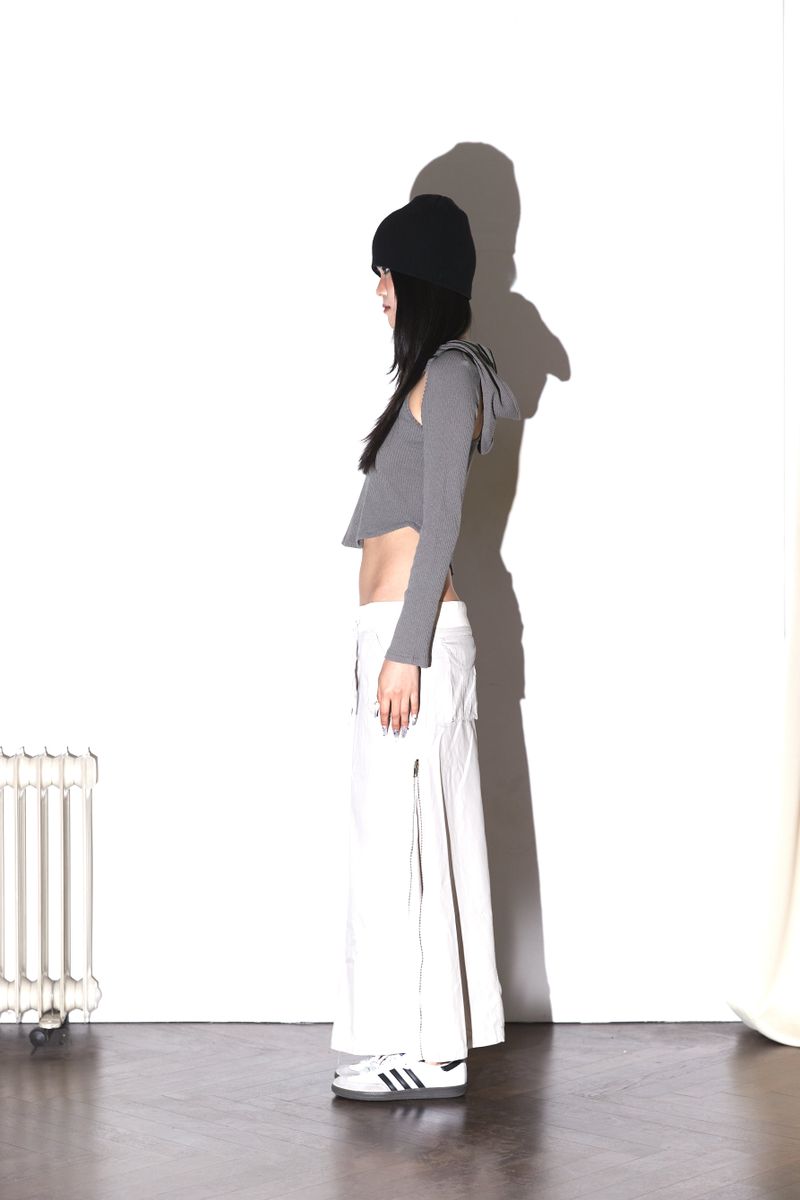 07 ZIP WASHED SKIRT IVORY