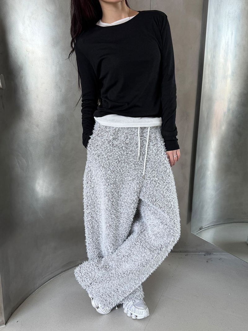 Hairy banding pants(2color)