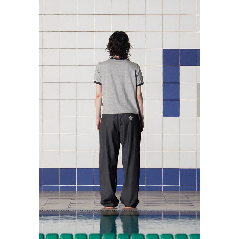 LOGO RINGER T SHIRT / GREY