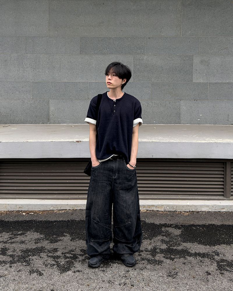 Evan Linen Curved Denim Pants