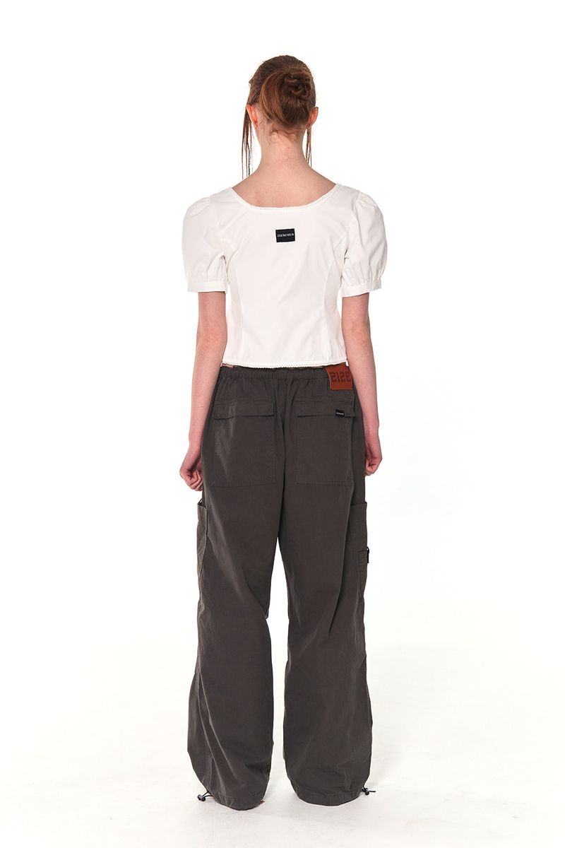 PUFF BUTTON BLOUSE (WHITE)