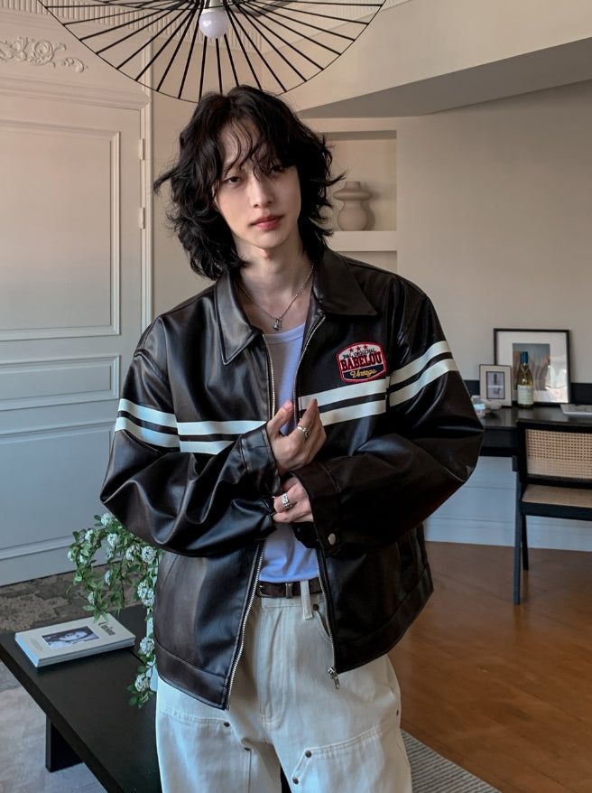Babel Patch Leather Jacket