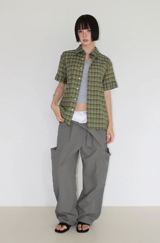 CHECK ROLL-UP SHIRT