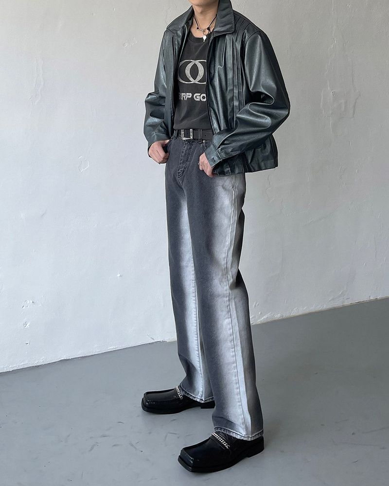 ENOC Square Winkle Leather Jacket (2 colors)