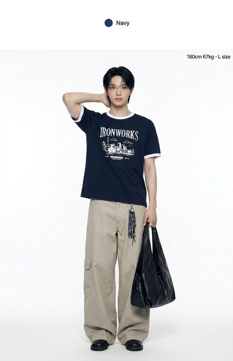 ironworks overfit ringer t-shirt (2color)