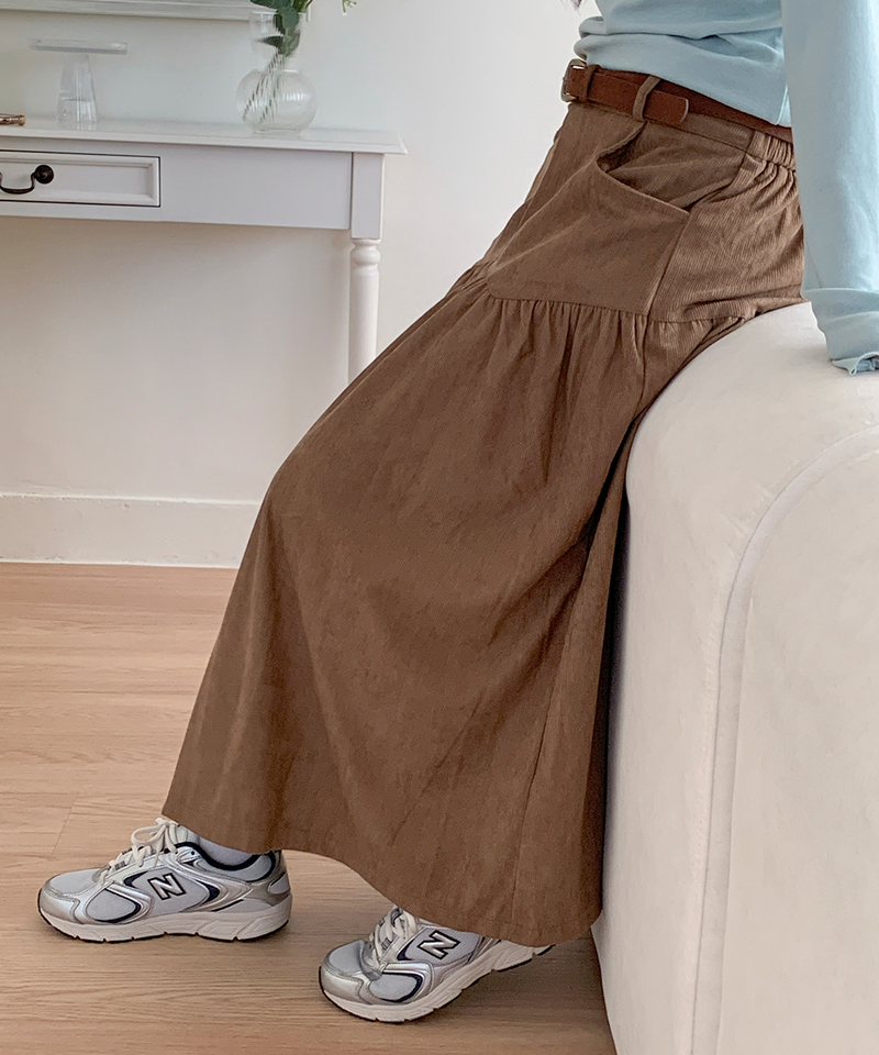corduroy long skirt