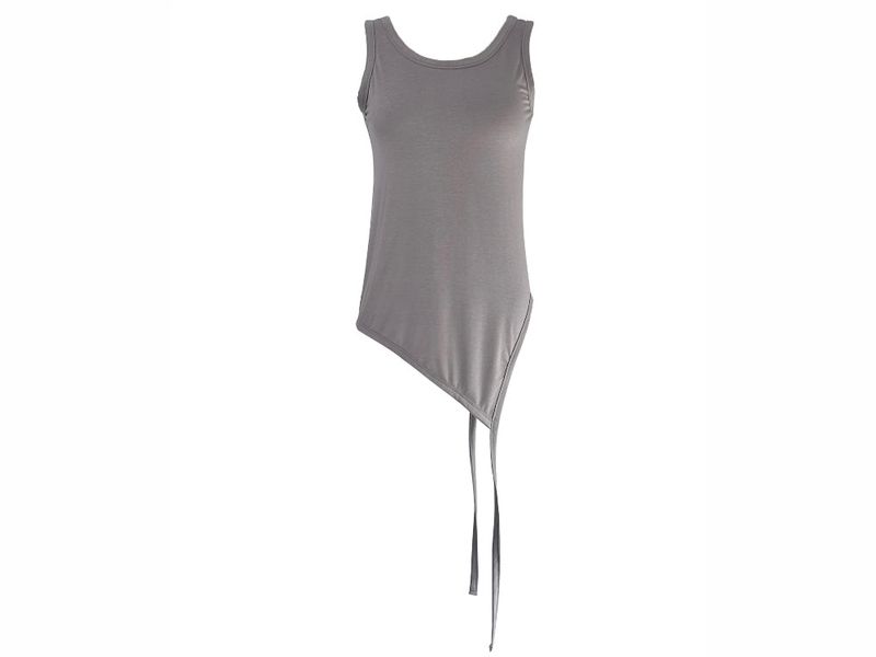 unbalanced layered tail sleeveless (4color)