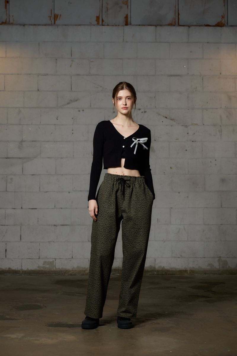 LEOPARD WIDE PANTS / KHAKI