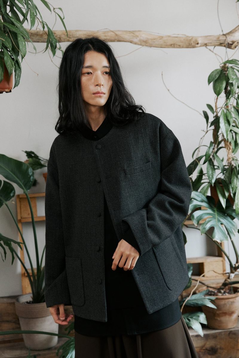 unisex tweed jacket charcoal