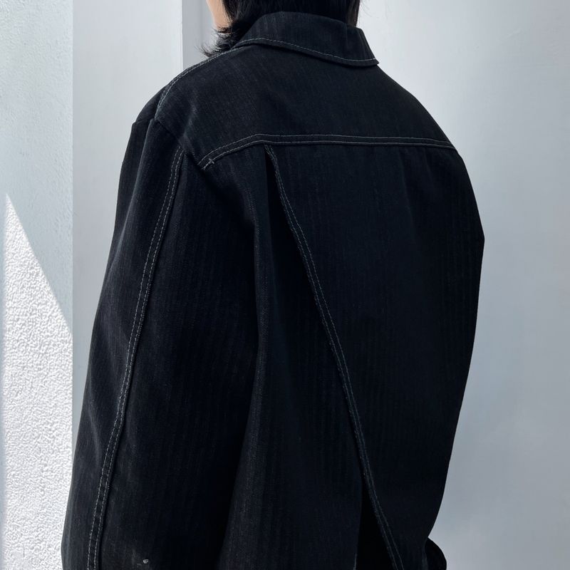 Stitch Back Slit Cropped Jacket