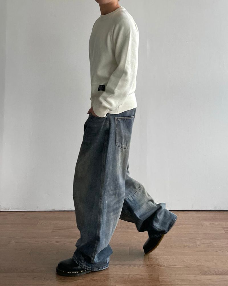 Number Patch Round Knit