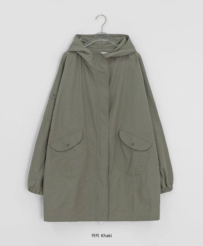 Reget Hood Long Bomber Jacket