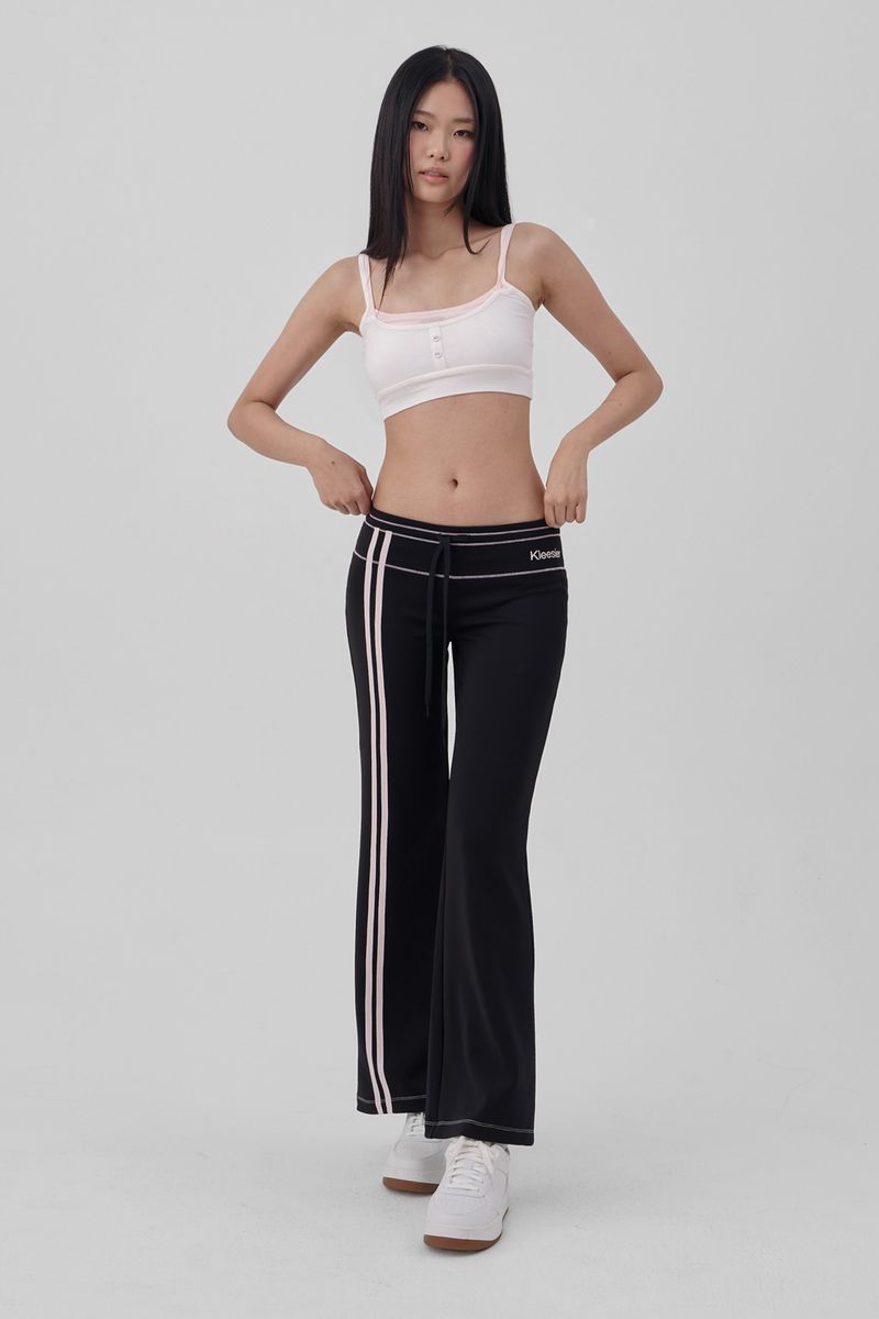 Kleesier（クリーシーア）の「Bella pink line track pants, Black（Pants）」