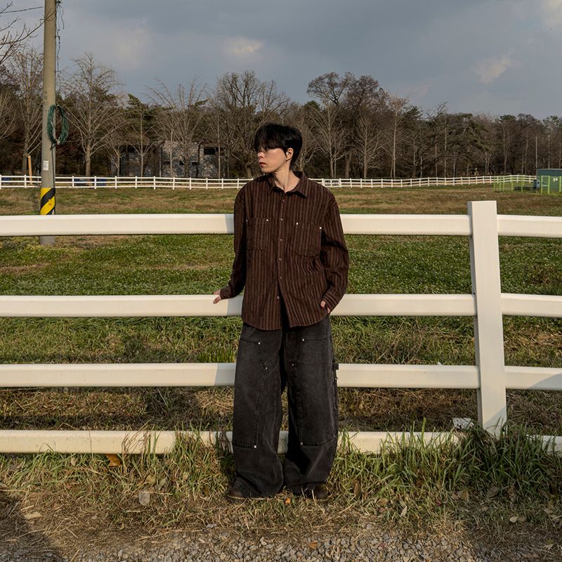 Berl heavy corduroy rivet shirt