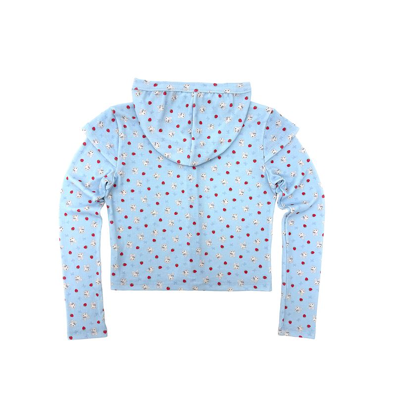 Cap Sleeve Hooded Cardigan [Blue Rabbit]