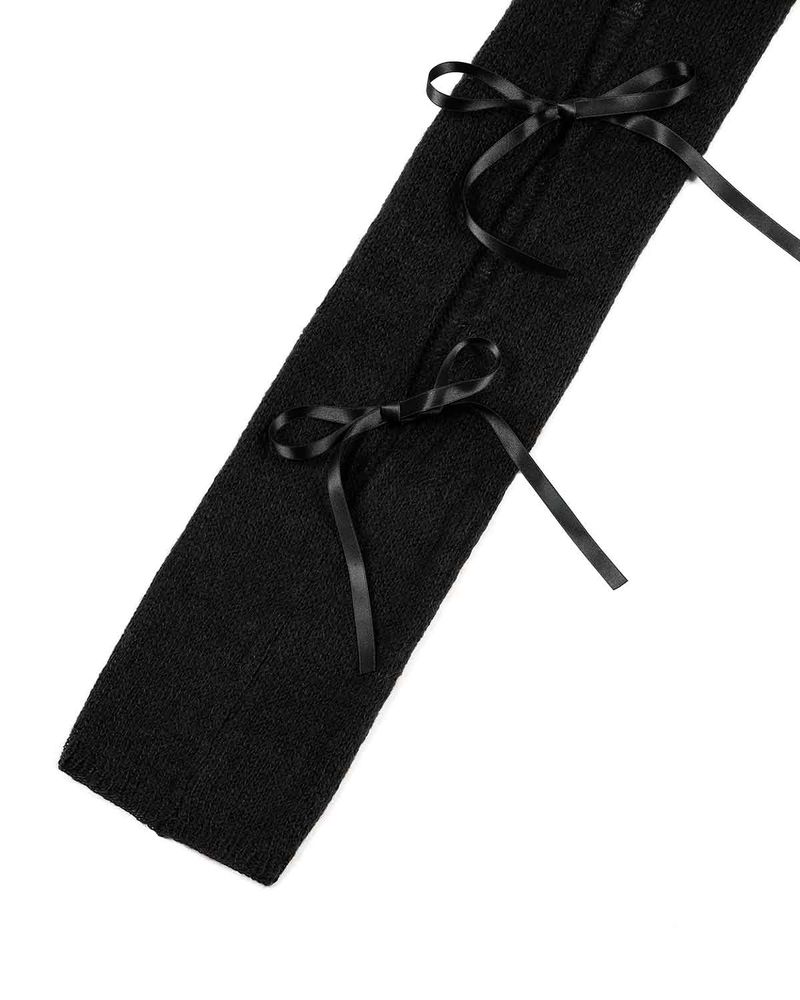 Ribbon Tied Muffler _ BLACK