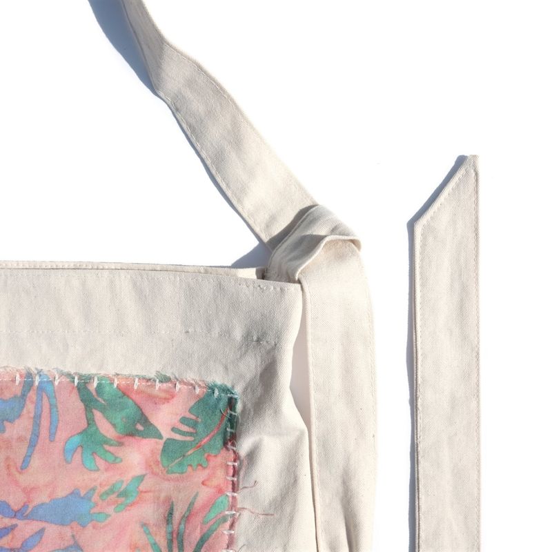 [Patchwork Canvas Bag] Banana Leaves - Pale Pink