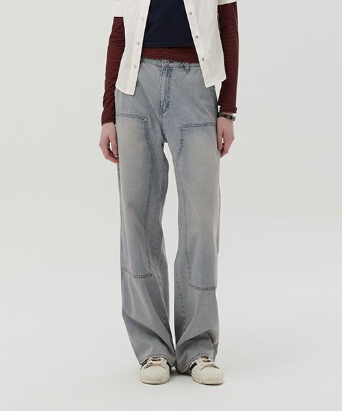 KIRSH（キルシー）の「CARPENTER WIDE FIT DENIM PANTS [LIGHT BLUE]（Pants）」