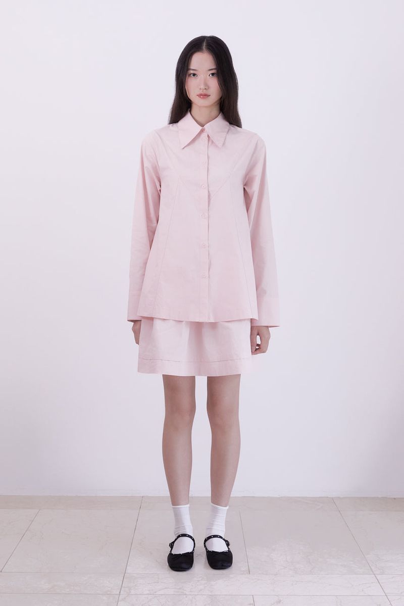 Classic flare-lined shirt (PINK)
