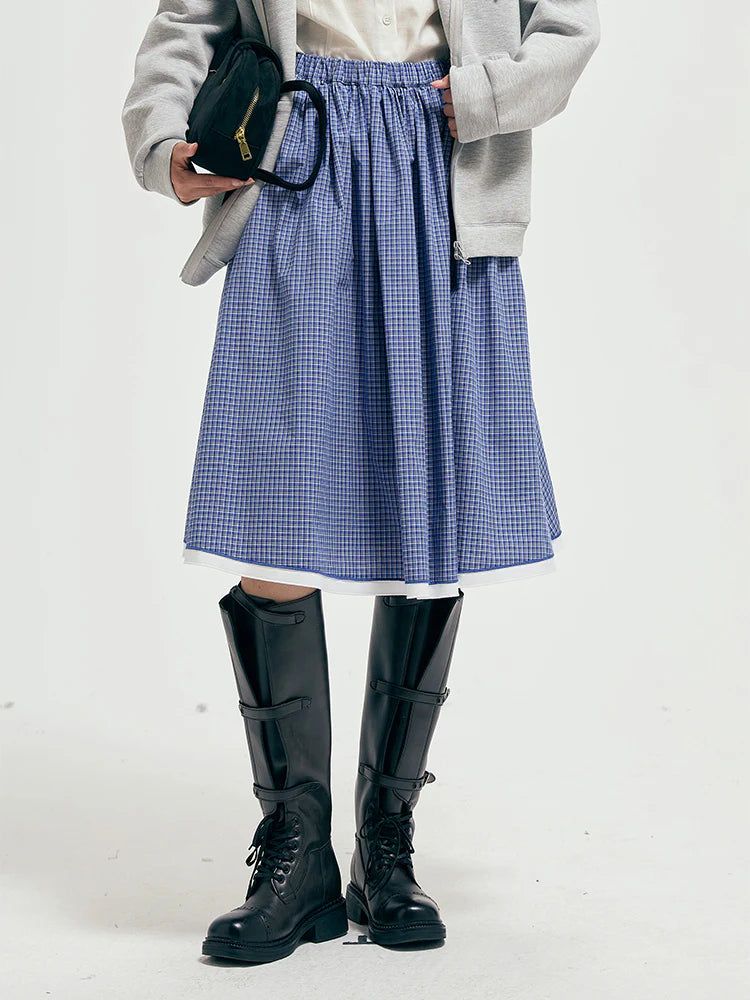 HOWL STUDIO（ハウルスタジオ）の「Plaid patchwork skirt（Skirts）」