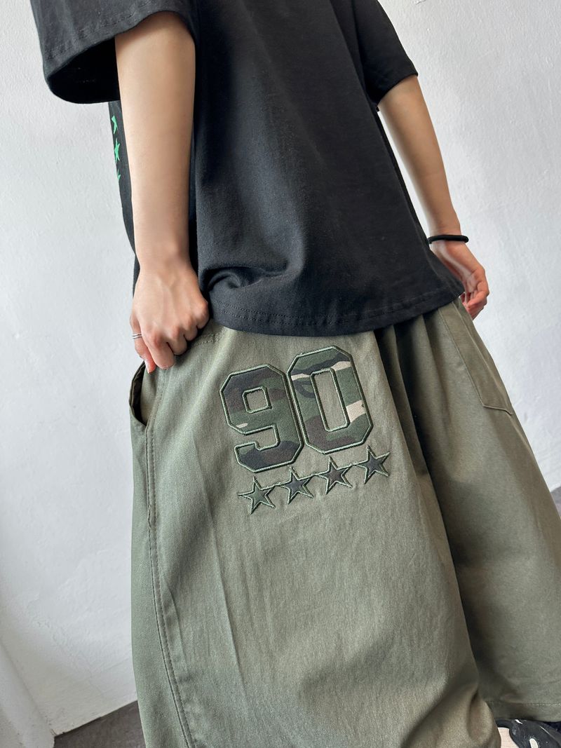 Oldy Military Patch Star Tattoo Graphic Bermuda Shorts 4color