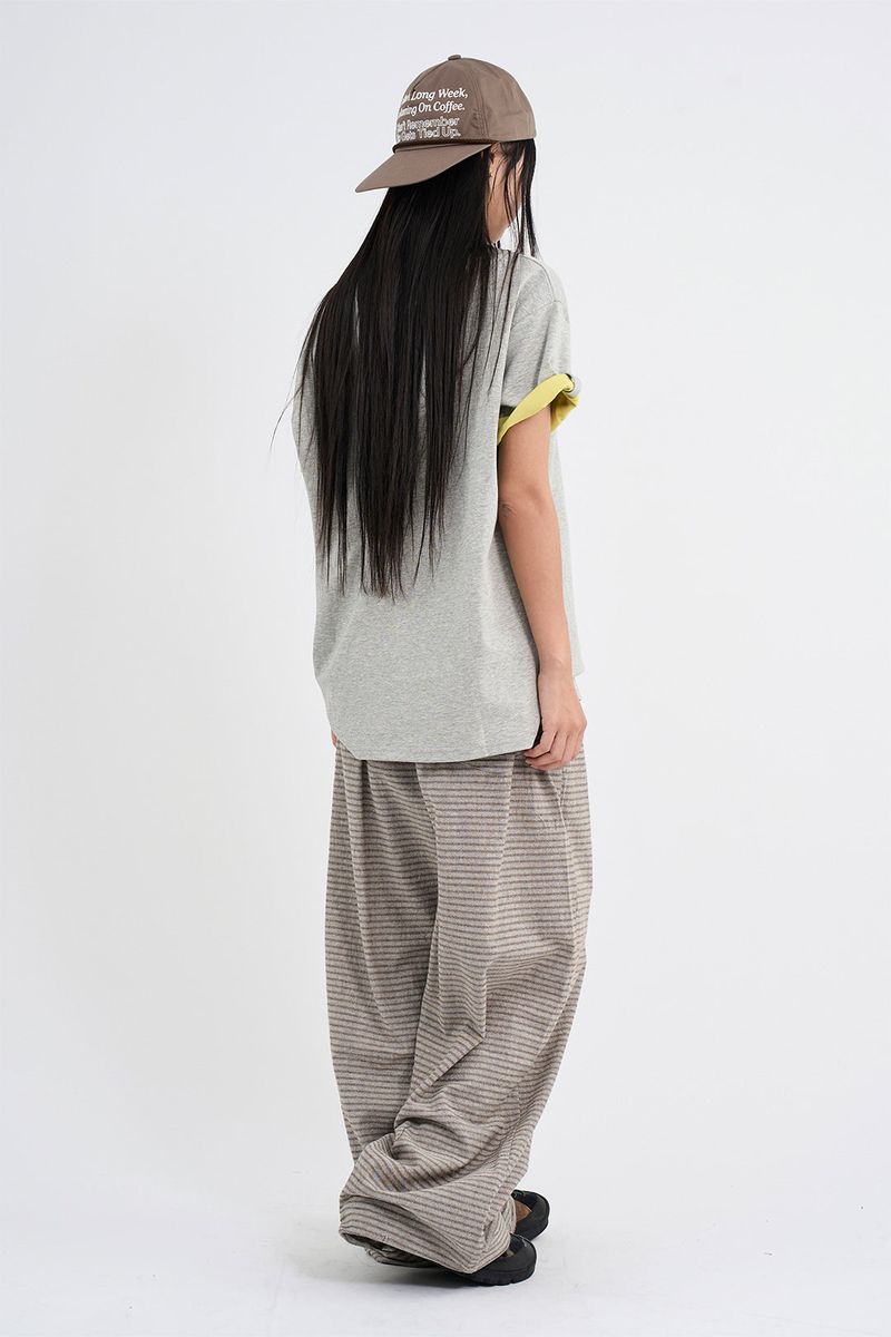 Border stripe summer pants