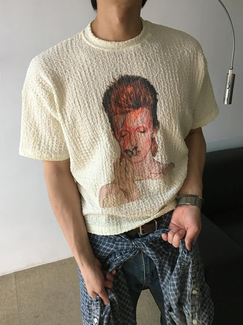 [A-T0111] ポップコーンクロップ半袖Tシャツ (2色)