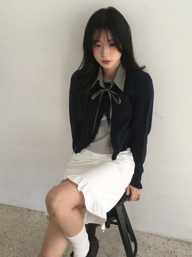 Frill Short Cardigan