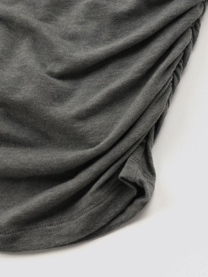Shirring Layered Tee_Black