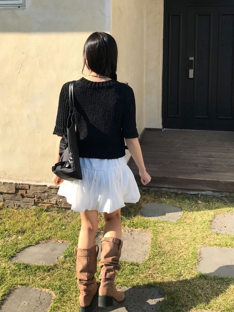 Reve Sand Loose Fit Mesh Half Knit