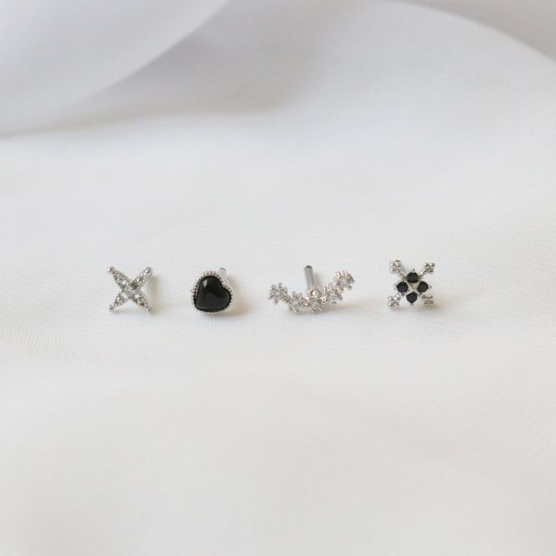 [4 set] glitter piercing set