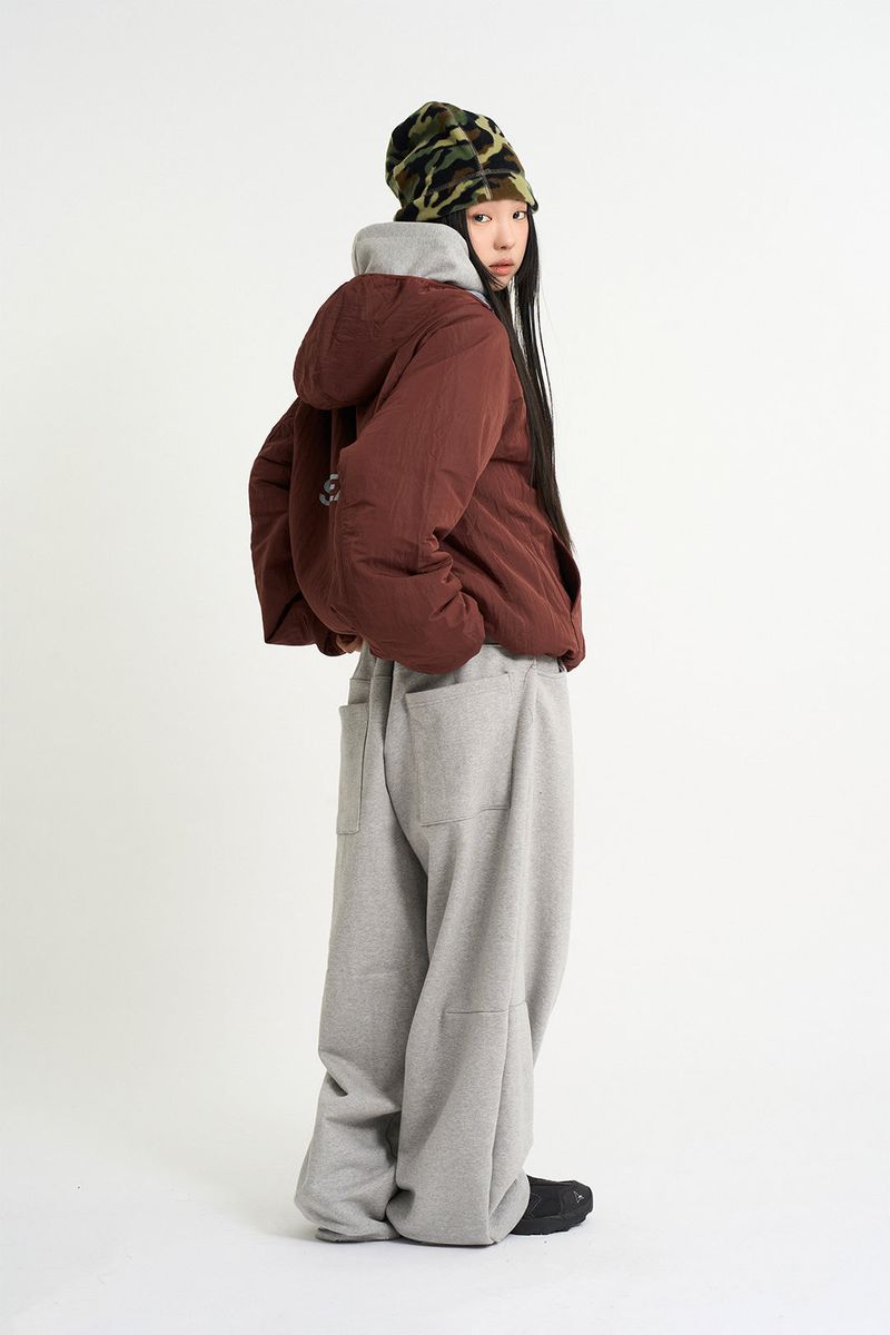 Terry wide belted sweatpants