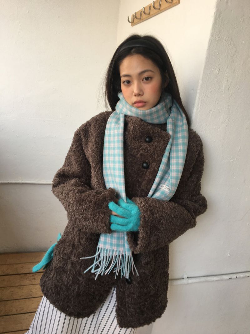 [MD Pick]Fine wool check muffler (6color)