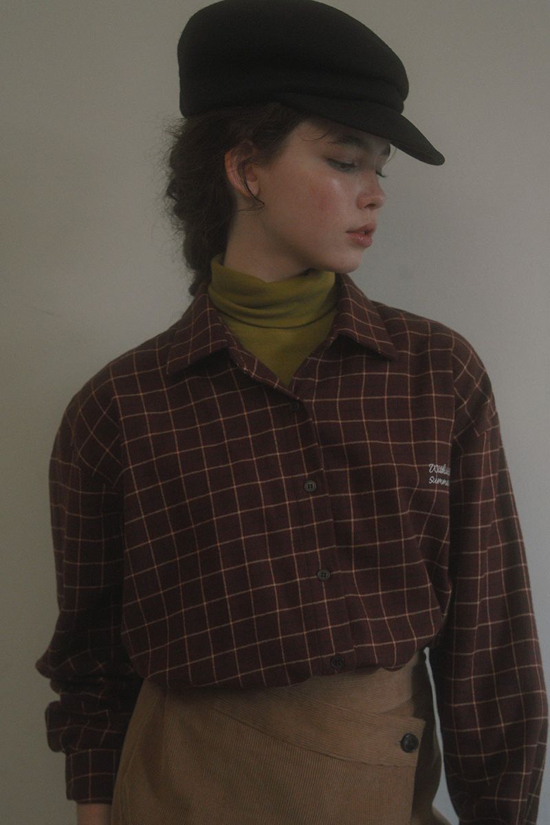 Bein check shirt_wine