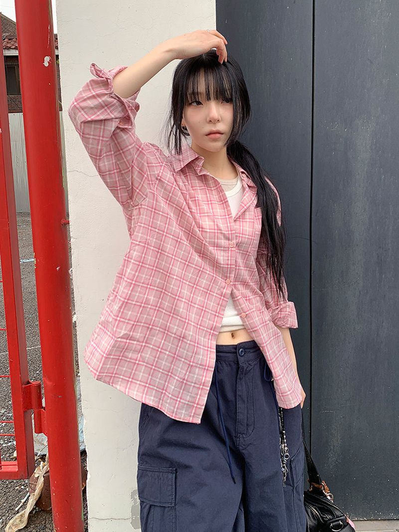 SHIRRING CHECK SHIRT (2C)