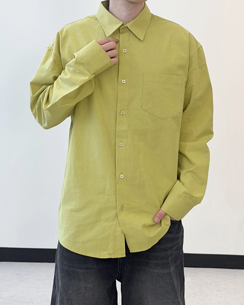 Formal Cotton Washed Oversized Shirt
