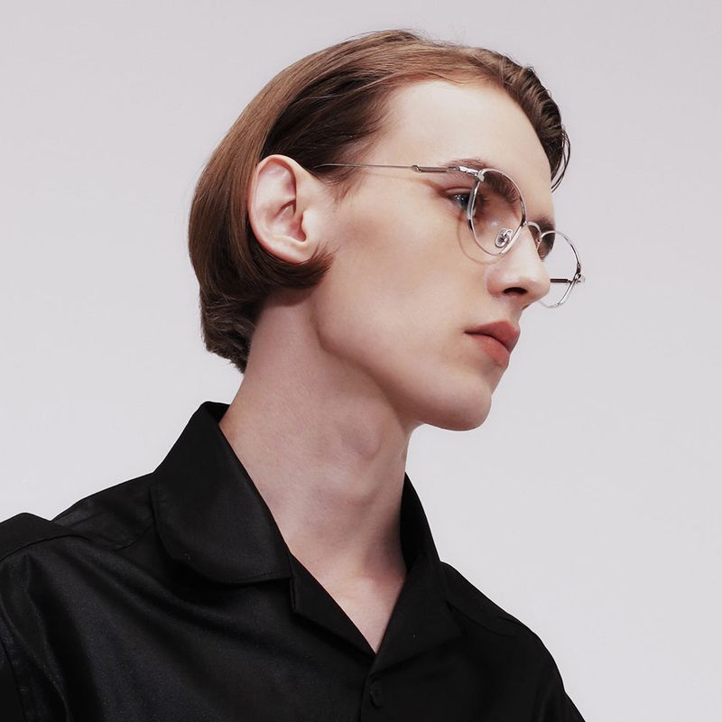 Knouun polygon titanium glasses CODE. 102. E Silver
