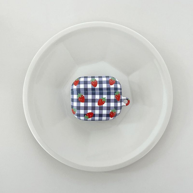 Strawberry Check Matte AirPods Case