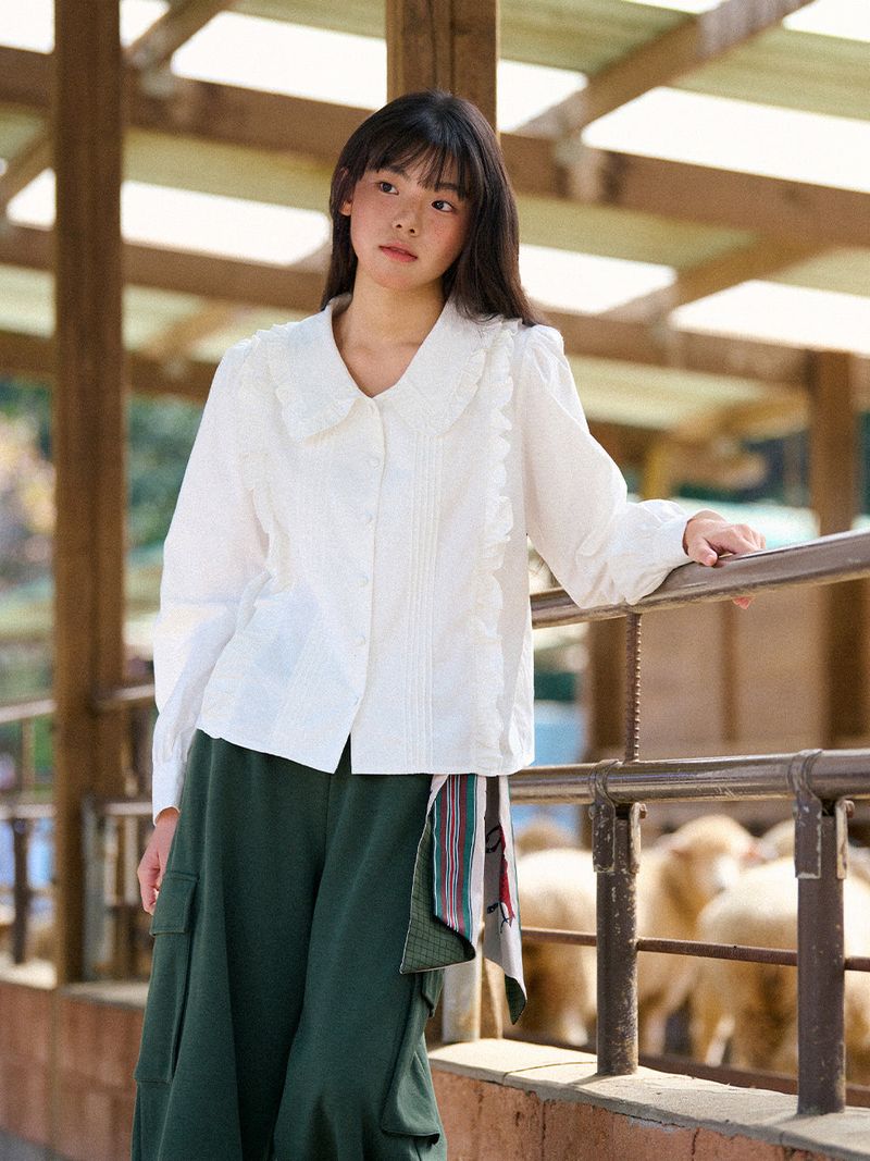 VITALSIGN（バイタルサイン）の「Frill Collar Ruffle-Tuck Blouse (2colors)（Tops）」