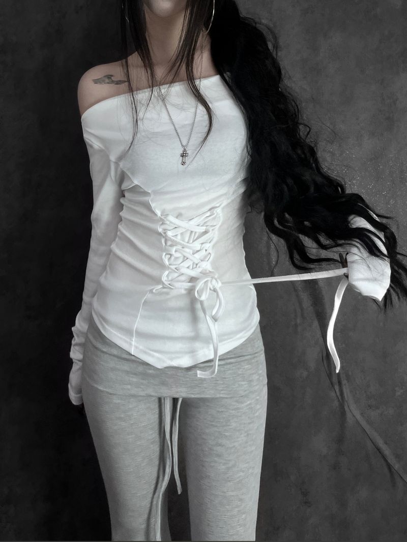 basic corset off-shoulder T (2color)