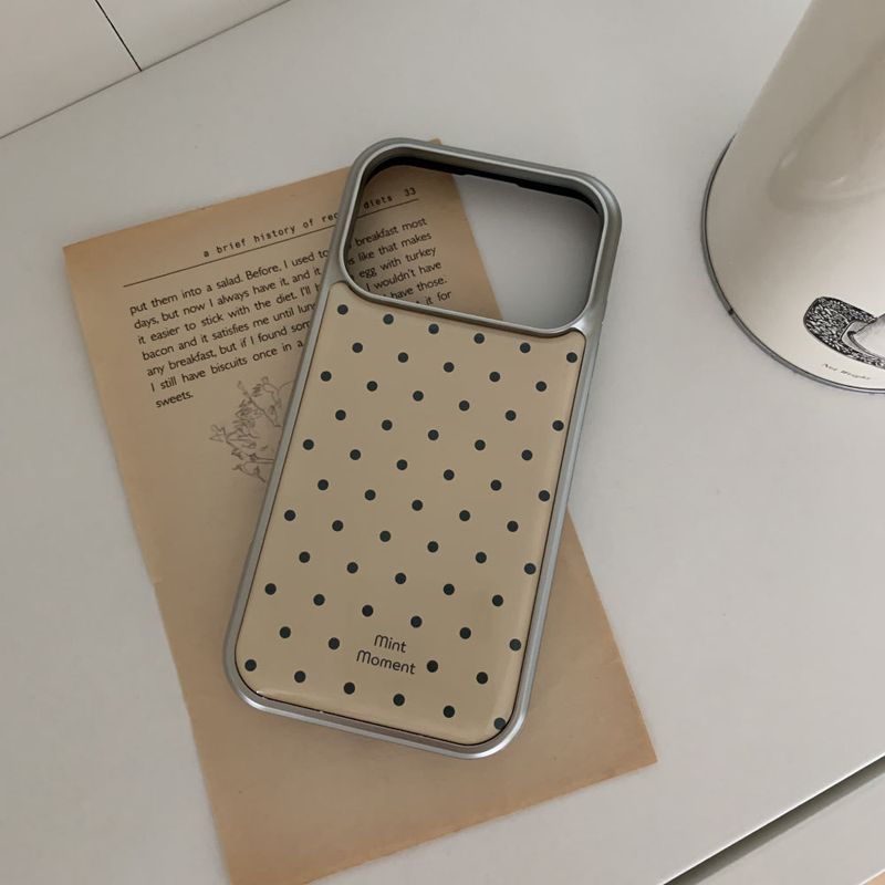 [MADE]イエロードット シルバーエポキシバンパー iPhoneケース