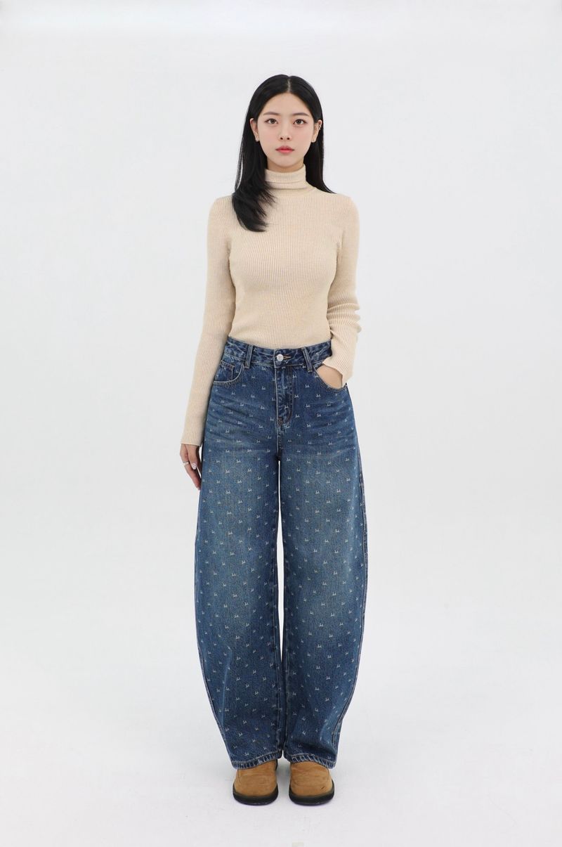 RIBBON-DYED CURVED FIT DENIM_BLUE code 26015