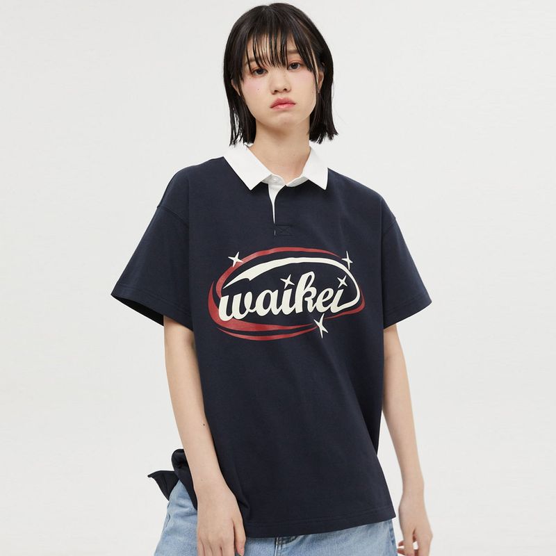 Logo rugby collar half sleeve tshirts