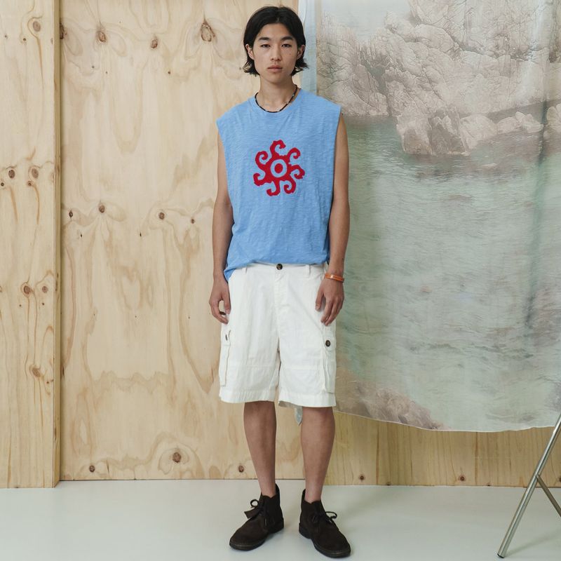 Helio sleeveless top / Haze blue