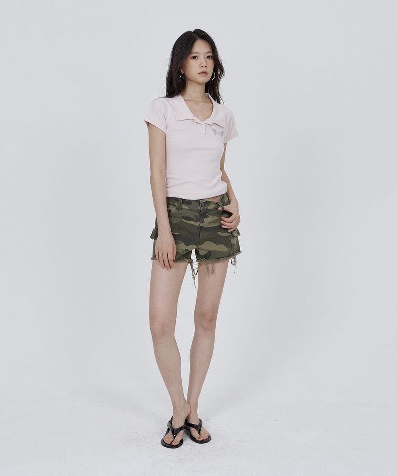 CONY LOGO COLLAR POLO TEE / LIGHT PINK