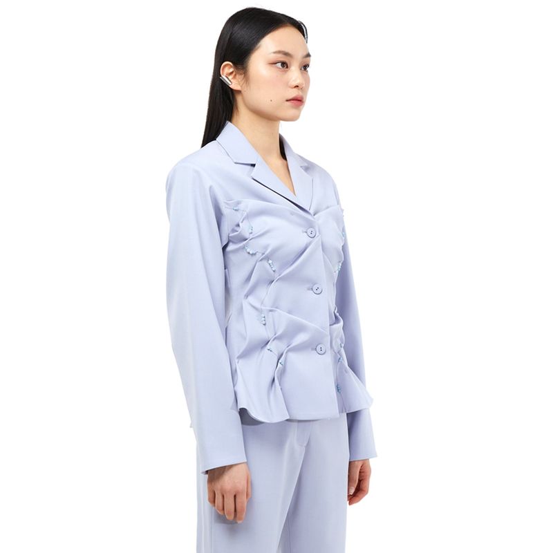 DOZI - Beaded Slim Jacket _ Sky Blue