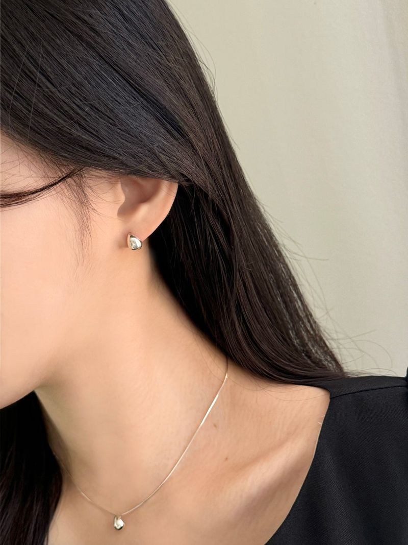 [Silver 925] bold water drop earrings necklace set