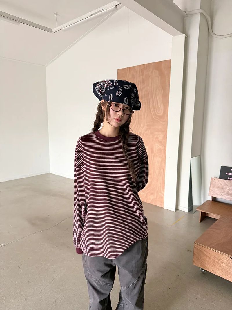 stripe boxy fit T